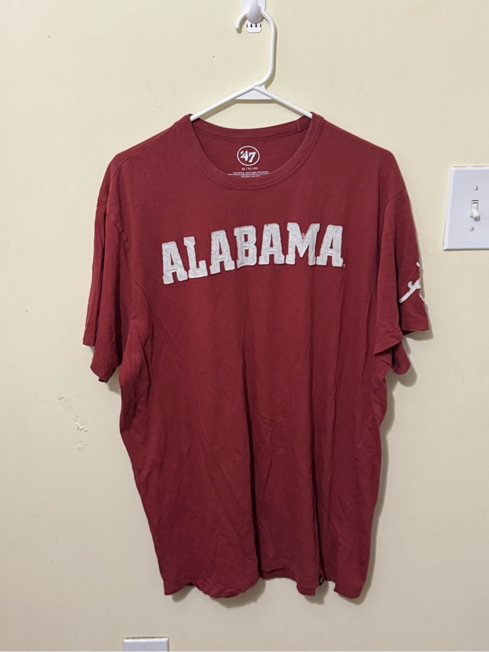 '47 Brand Alabama Crimson Short Sleeve Tee - White Chest Logo